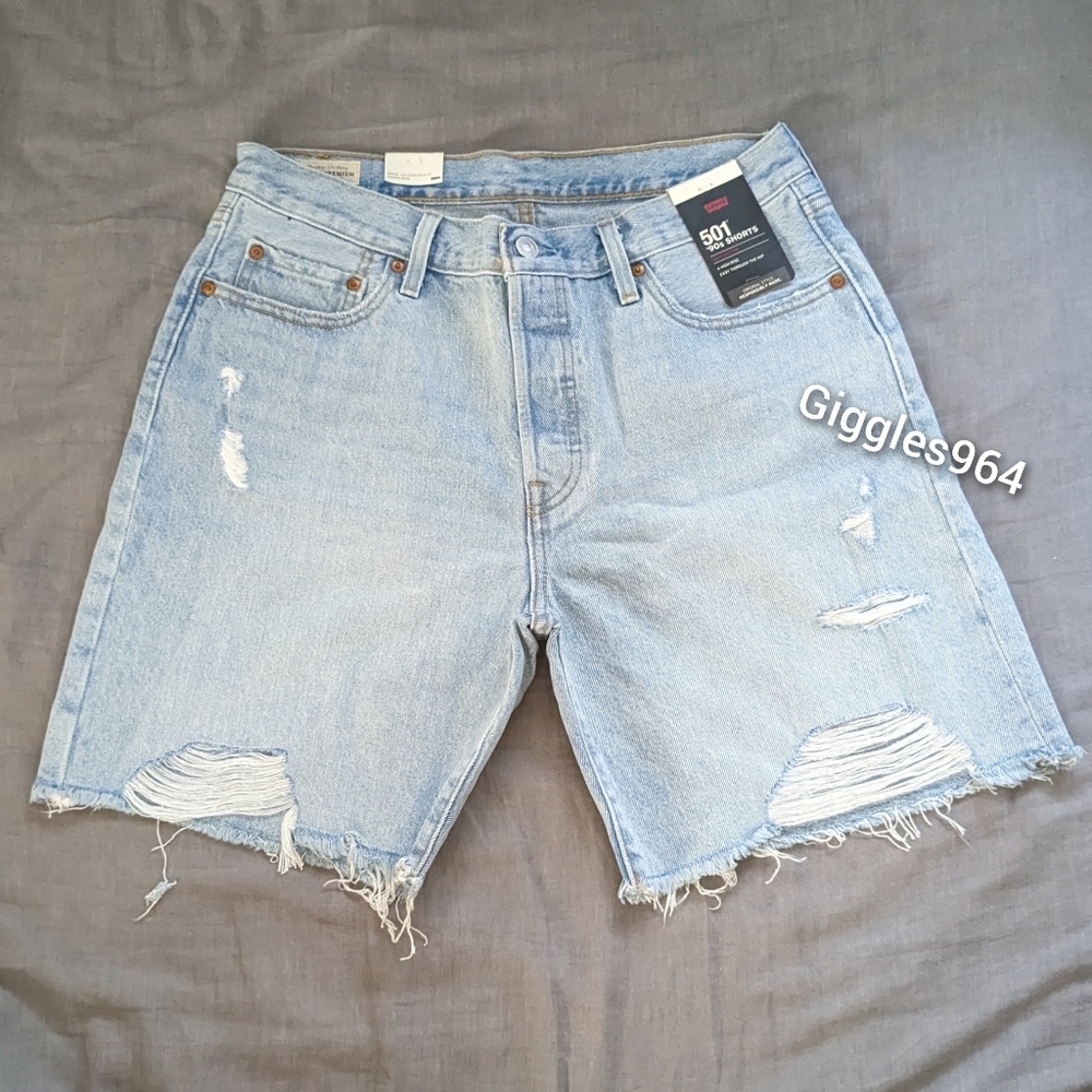 Levi's '90s 501 Jean Shorts Light Wash Distressed